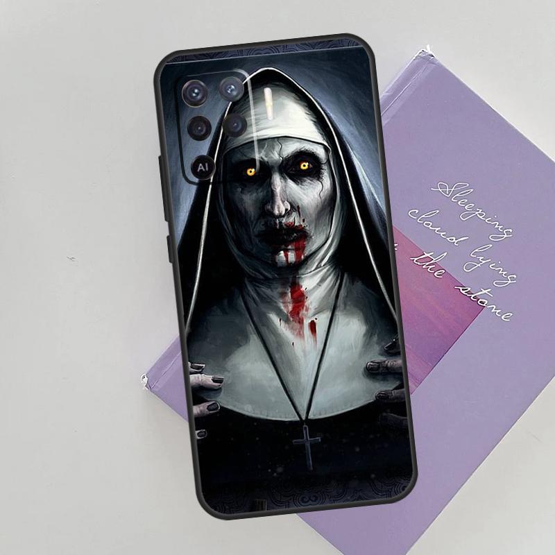 The Nun Valak Horror Phone Case For Oppo A54 A74 A94 A15 A16 A17 A52 A72 A76 A96 A57 A58 A78 A98 A53S Cover Case