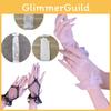 Stylish Short Mesh Gloves For Bride's Wedding Attire And Daily Wear In Soft White