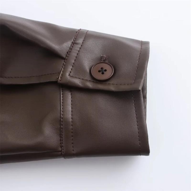 Autumn New Women's Jacket Simple Loose Clothing Casual Fashion Coat All-match Imitation Leather Pilot Jacket