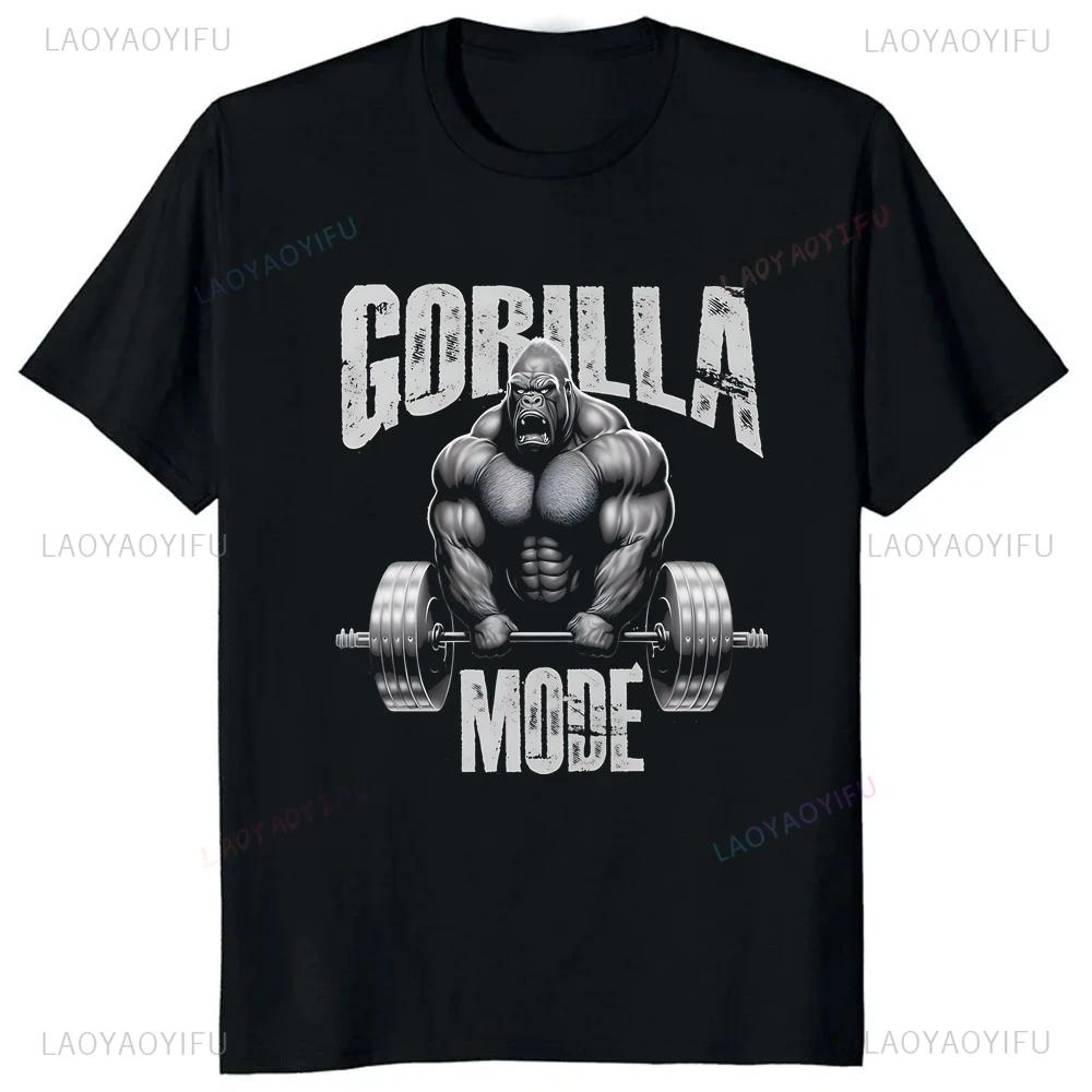 Streetwear Gorilla Gym Printed T-shirt Top Summer Trend Harajuku Short Sleeved Unisex Shirt Graphic Oversized T-shirt