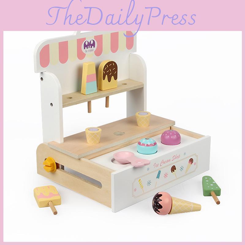 Ice Children Wooden Cream Toy Set Imaginative Play Motor Enhancement Skills