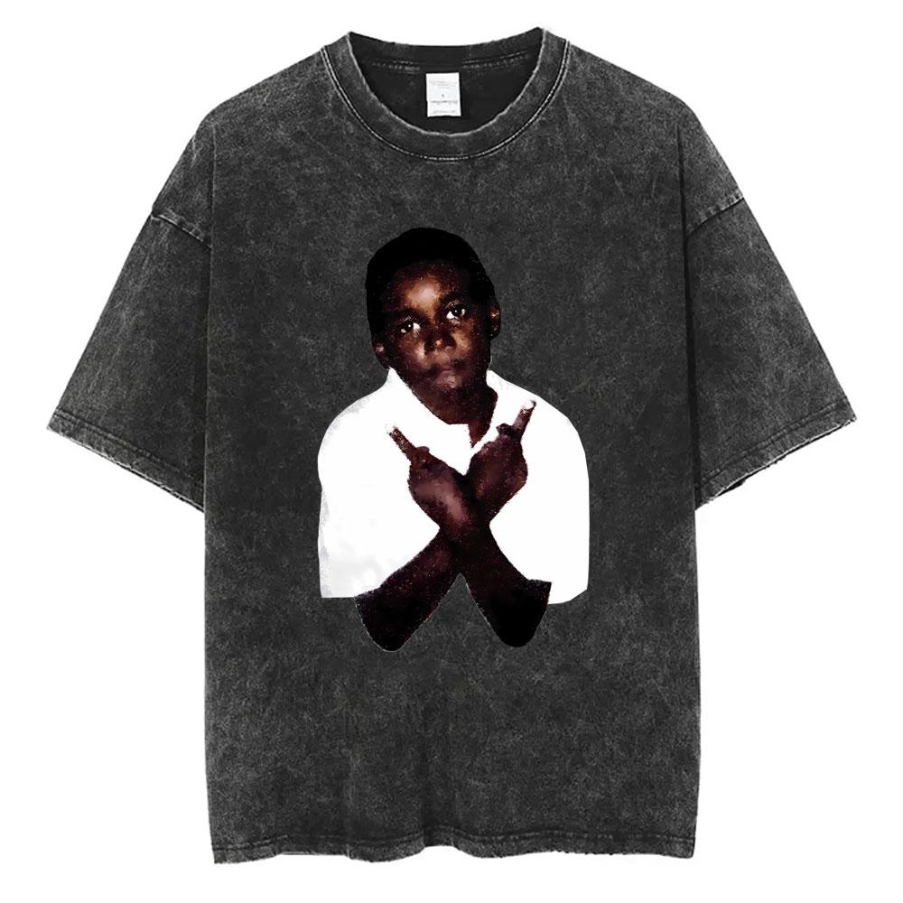 Washed Vintage Rapper Ken Carson A Great Chaos Album Tshirt Men Women Fashion Hip Hop Tshirts Male Casual Oversized T Shirts
