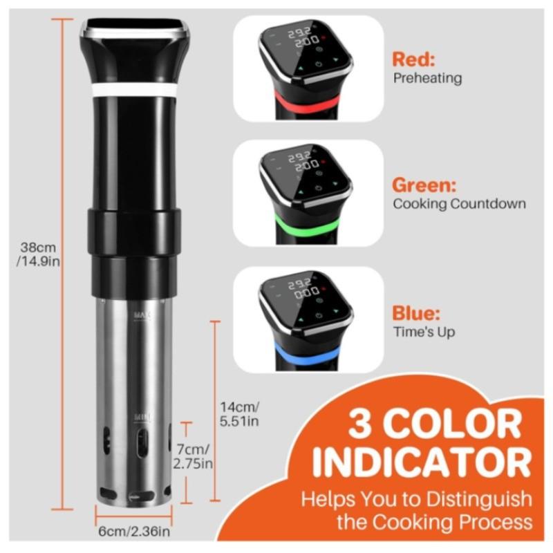 Immersion Circulator Waterproof Vacuum Slow Cooker Stainless Steel Sous Vide Cooker LCD Smart Micro-therm Cooking Machine