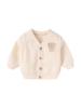**"Versatile Minnie Velvet Embroidered Bear Baby Cardigan - Thin Spring/Autumn Long Sleeve Jacket"**