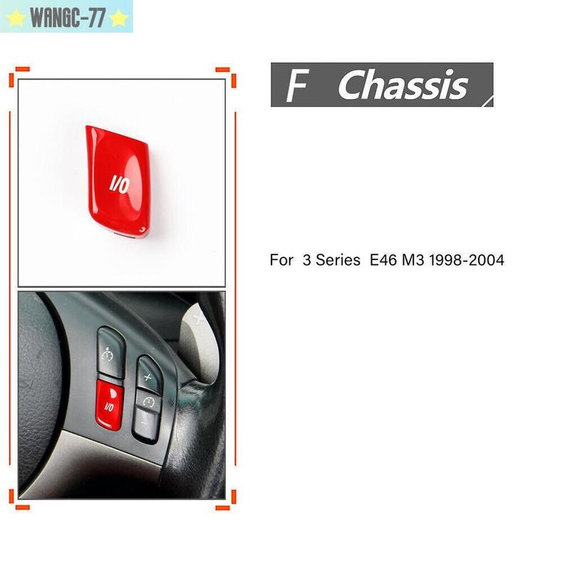 Red Replace Steering Wheel VO Button Cover Trim For BMW 3 Series E46 M3 98-04