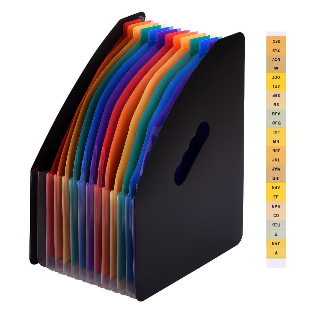 12 Pockets File Organizer Portable Document Organizer Self Standing File Rack  Book