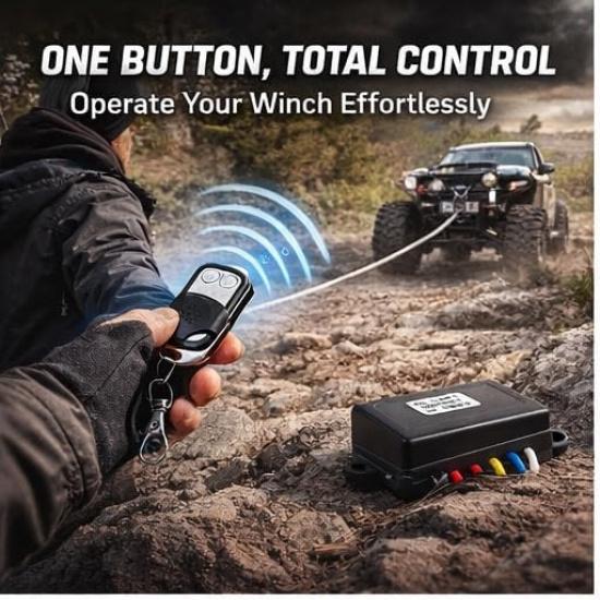 KIMISS Wireless Winch Remote Control Kit, 12V 24V Universal Winch Wireless Remote Control Switch Receiver Kit for Truck ATV SUV