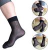 1Pair Solid Color Breathable Business Wear Stockings Sheer Silk Socks Ultra Thin Stylish Sexy Men's Dress Nylon