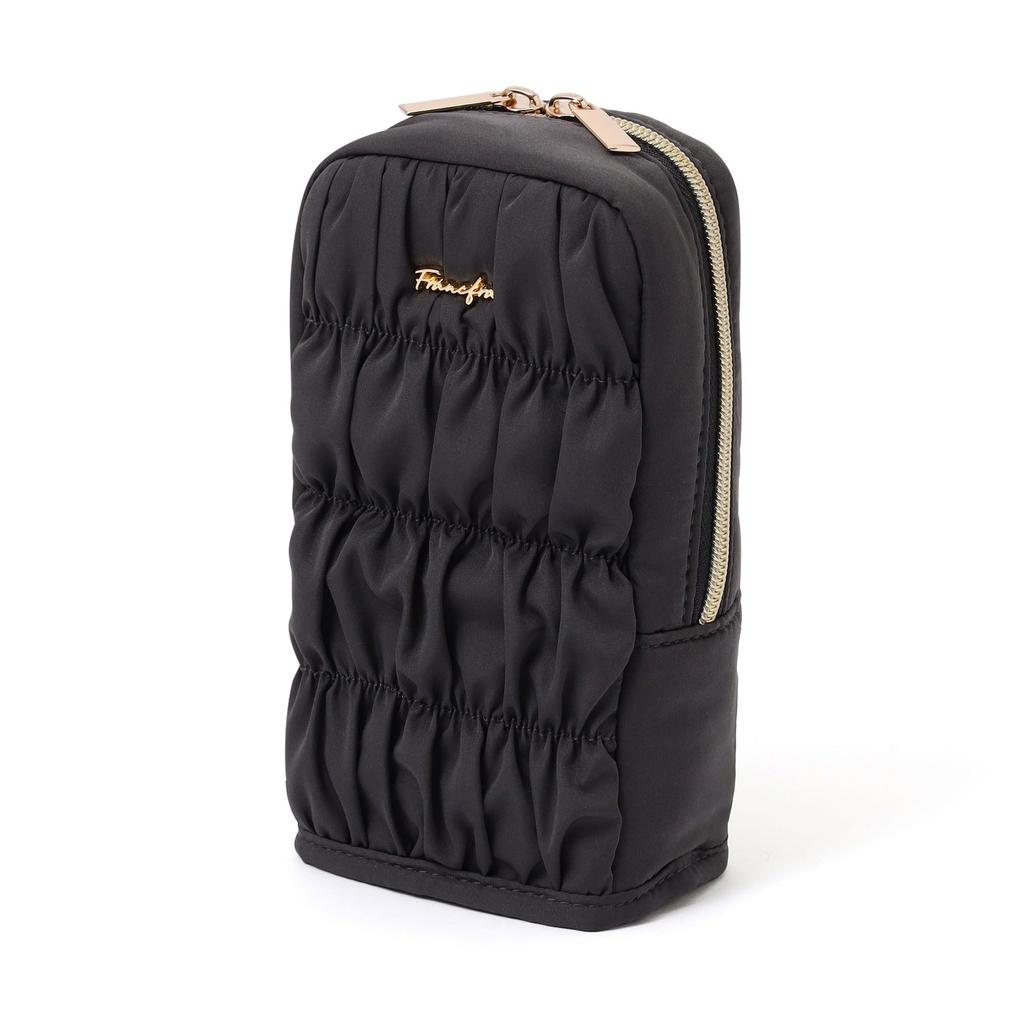 Francfranc Gathered Pen & Smartphone Stand Pouch, Dark Gray. Stores writing instruments and smartphones vertically or horizontally.