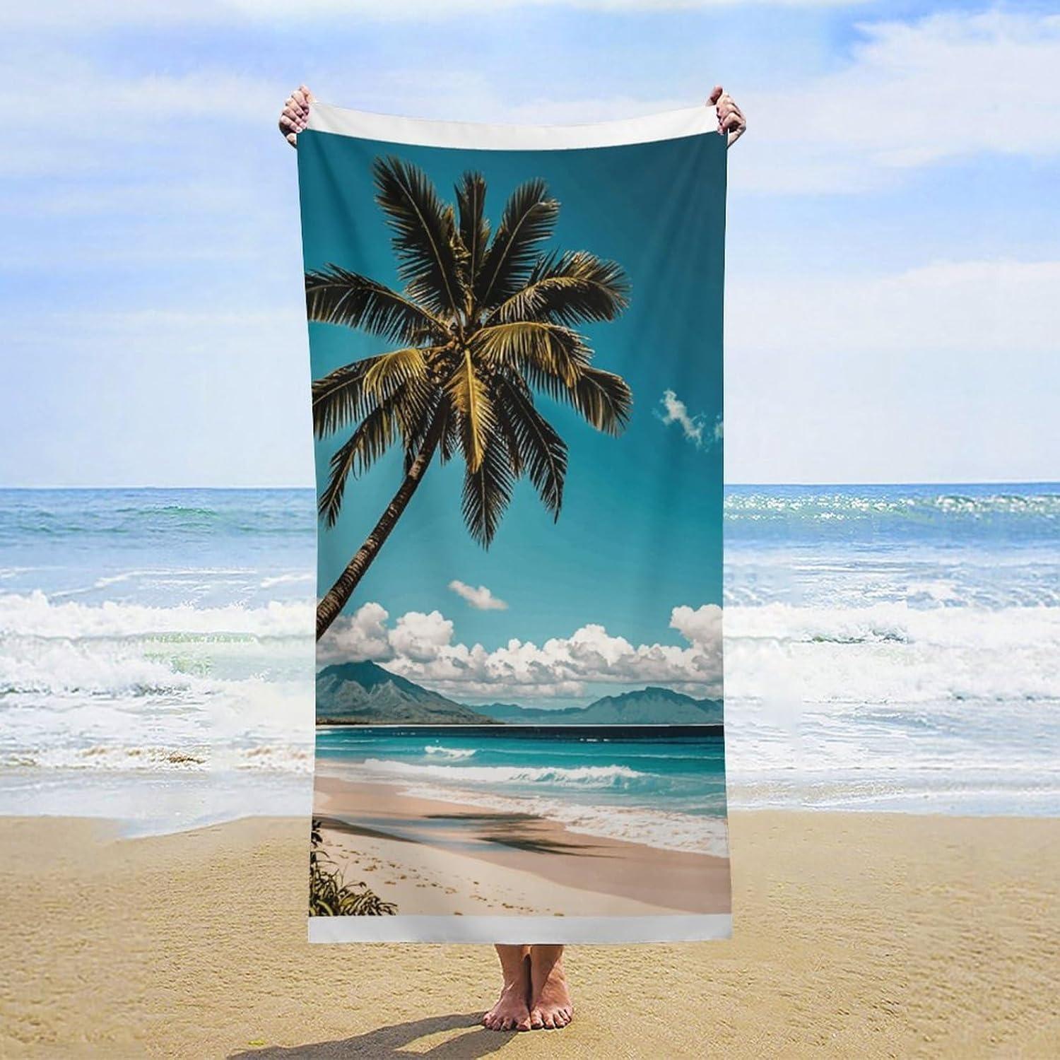 

1PC Beach Towel Coconut tree for family friends Gifts Towel Quick-Dry Beach Towel For Yoga Tourism Beach GYM Camping Swimming W40*H60(CM)