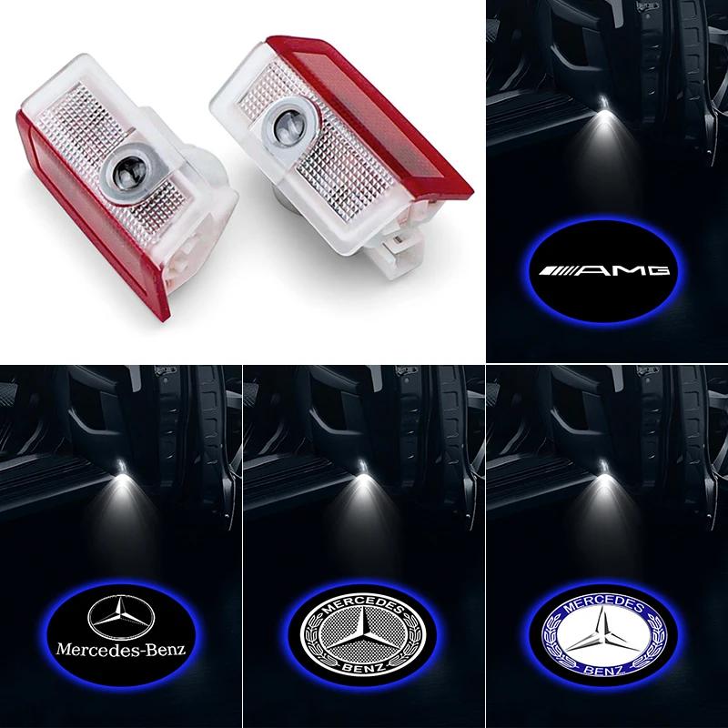 2PCS Car Door Projector Decor Lamp LED Welcome Lights for Mercedes Benz W108 C200 C260 C300 W124 W126 W140 W168 W169 C180 FB1