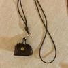 Mini Leather Coin Purse Pendant Necklace for Women Vintage Adjustable Leather Rope Sweater Chain Necklace Jewelry Gifts