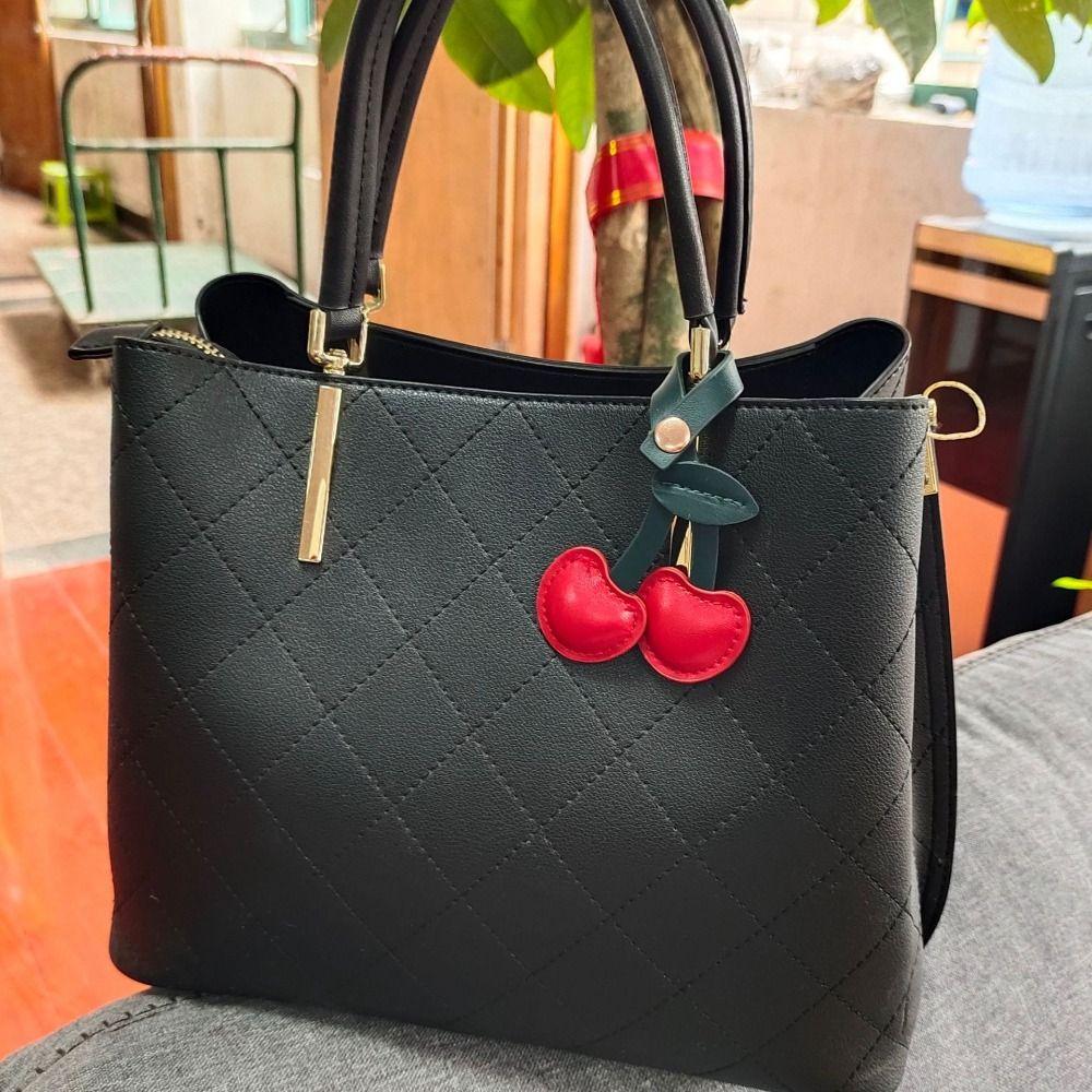 Keychain Cherry Key Chain Decoration Peach Heart Bag Pendant Cute Cherry Pendant Women/men