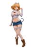 Daiki Industry SVART VIT Kattflicka Illustration av Mataro Skala PVC Kompett Figur & Shironeko-chan 1/6 Förfärgad