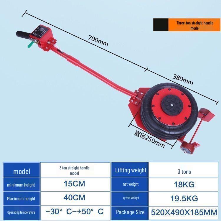 Pneumatic Horizontal Car Jack 3-5 Ton for Tire and Oil Changes