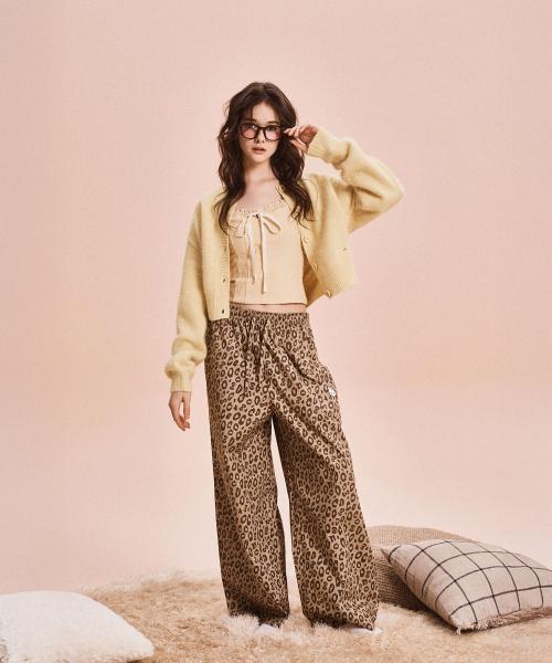 

[SPAO] Sanrio Characters Hello Kitty Leopard Pajama Pants SPPPG23U07 [Shipped from Korea] 100% Authentic Brown - S