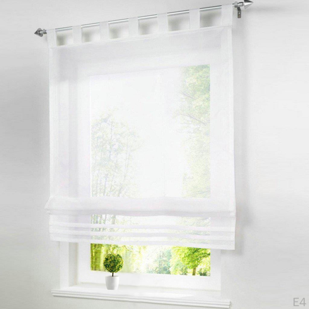 Farbe Halbvorhang für Küche/Schlafzimmer/Wohnzimmer Fensterdekoration Römisches Aufhängeschlaufen