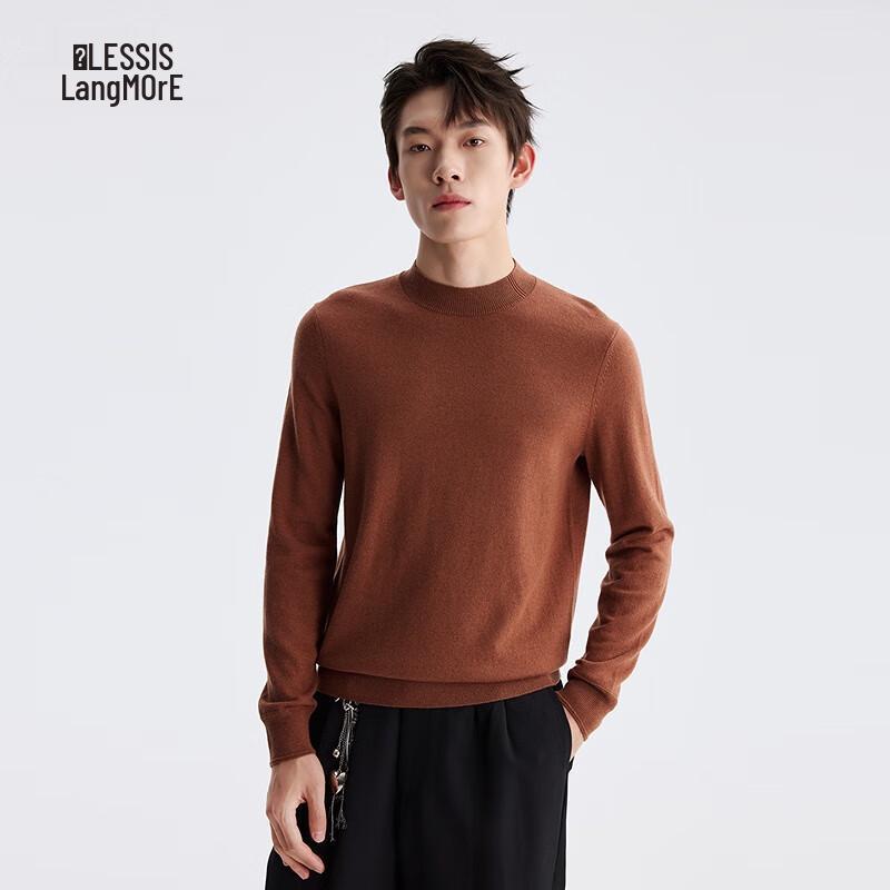 

Lilang Men s Machine Washable Mid-High Collar Wool Sweater L