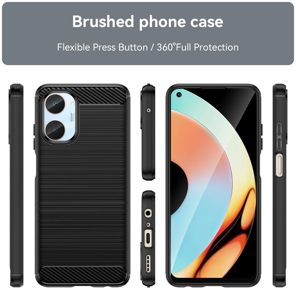 Pro Realme 10 Case Realme 10 4G Cover 6,4 palcový karbonové vlákno nárazuvzdorný silikonový nárazník pro Realme 10 9 8 Pro 9i C35 C33 C31 C30