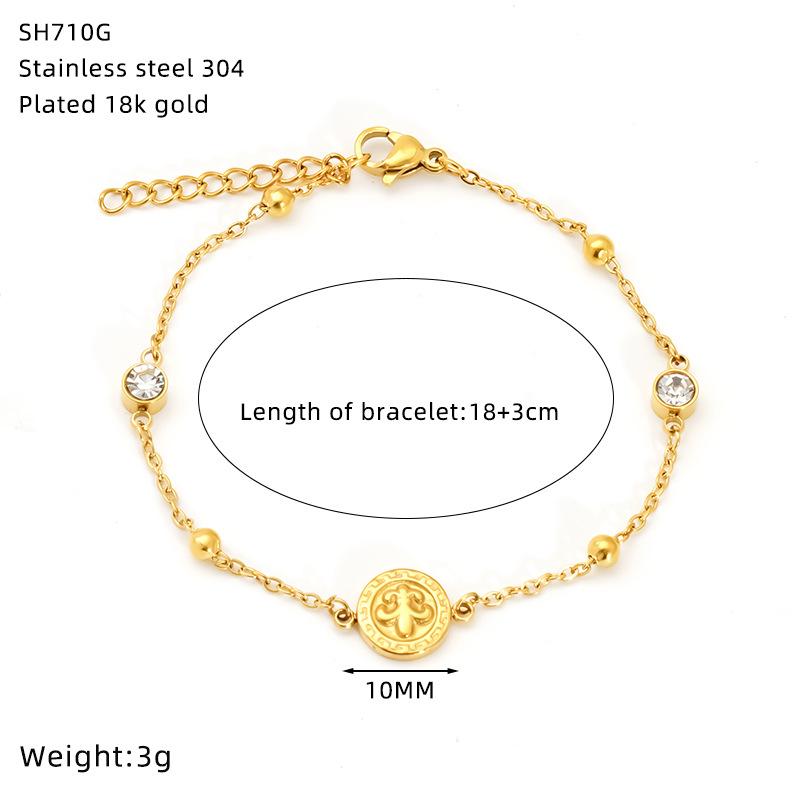 

Sunflower Plated Blue Turquoise Zircon High-End Simple Jewelry Bracelet