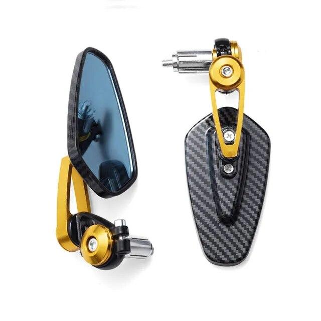 Carbon Pattern Motorcycle Side Rearview Mirrors  CNC Aluminum 7/8'' 22mm Handle Bar Motocross Side Rear View Mirror Anti-glare