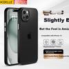 Skin-Feel Matte Case for iPhone 15, Semi-Transparent Ultra-Thin Matte Anti-Drop Anti-Fingerprint Full-Cover Soft Edge Protective Case, Midnight Black