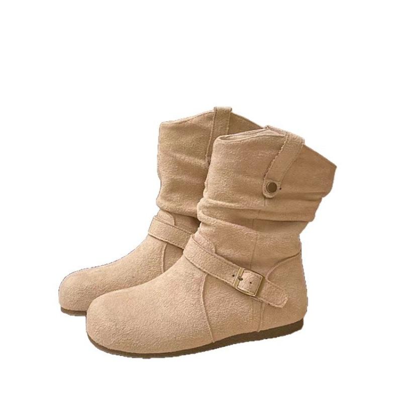 Retro Shoes, Suede Shoes, Buckle Boots, New Women's Shoes, Pleated Ankle Boots