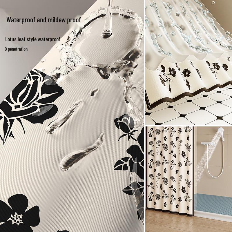 Waterproof Mildew-Proof Summer Shower Curtain with Privacy, Machine Washable