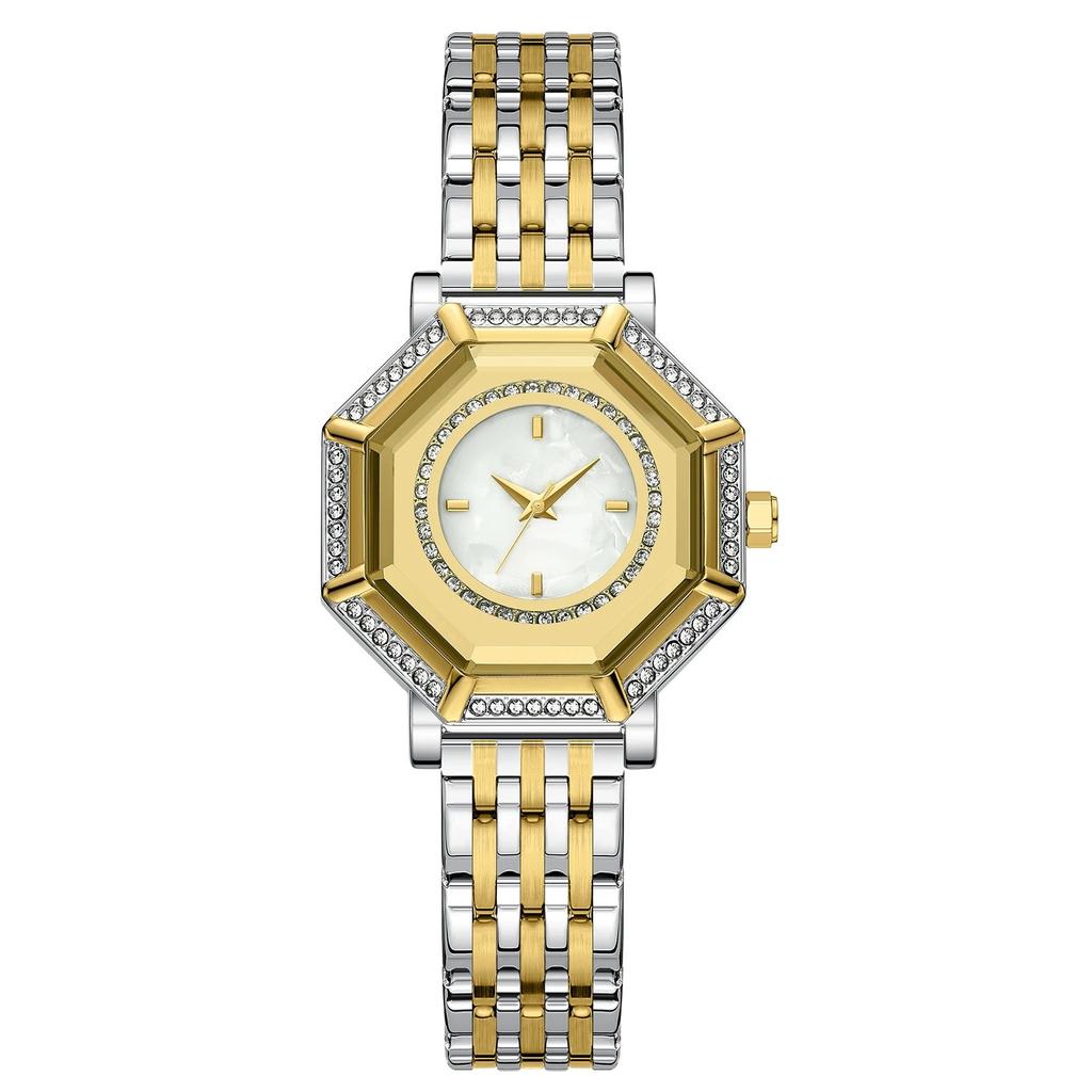 Women Quartz Watch Geometric Rhinestone Stainless Steel Waterproof Casual Banquet Dress Girls Watches