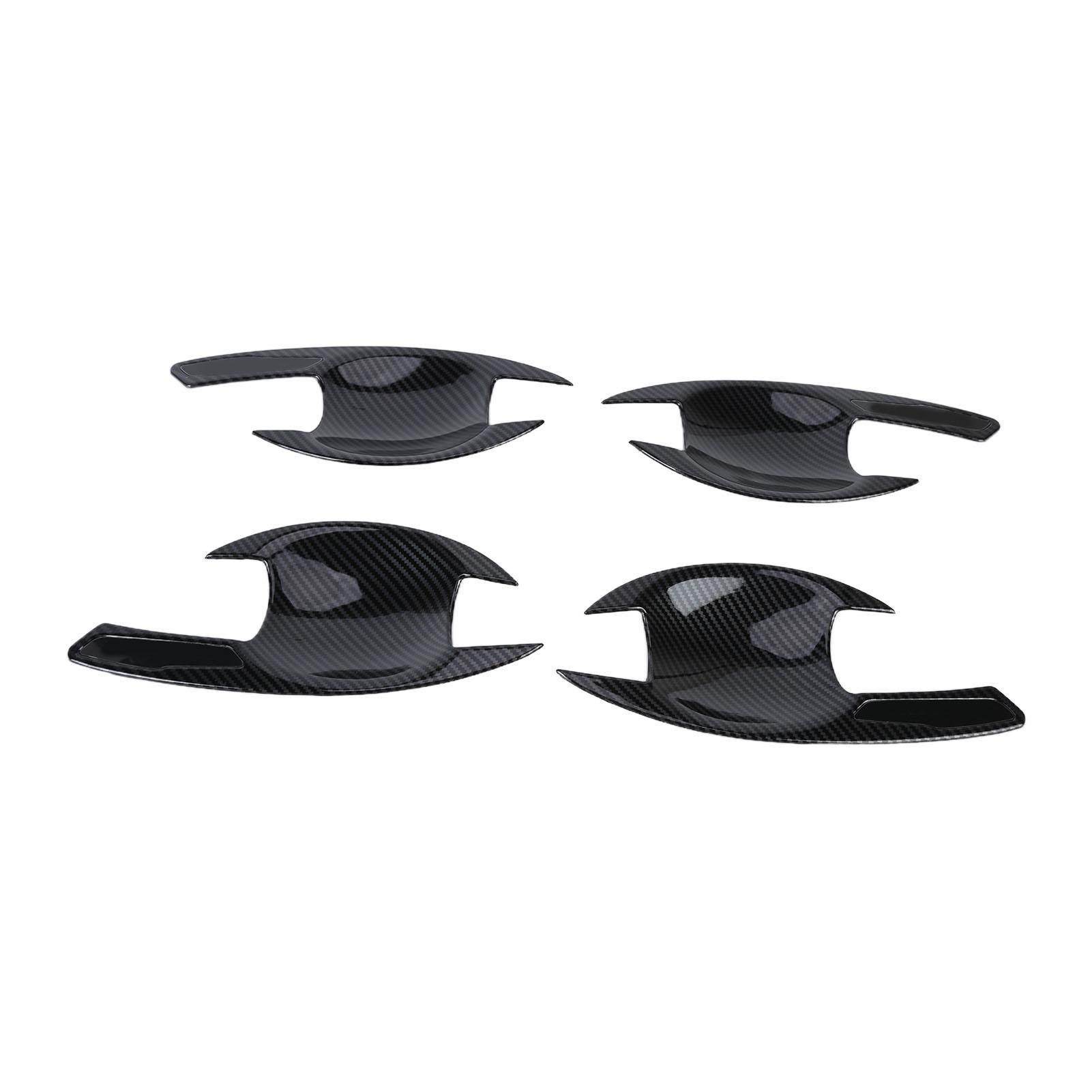 4 pièces Cache-cuvette de poignée de porte extérieure de remplacement pour Mitsubishi Pajero Sport Montero Sport Shogun Sport 2019-2021 Carbon Fiber Style