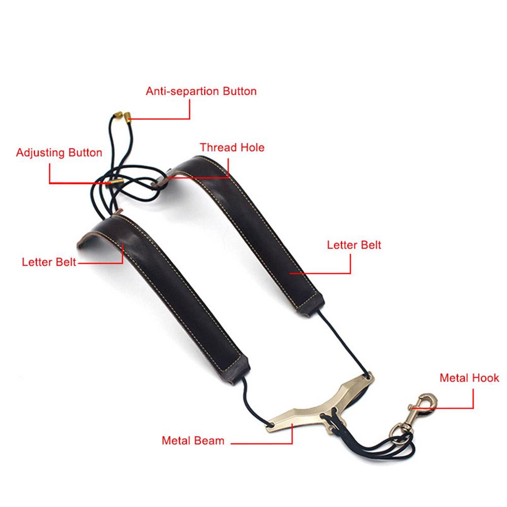 Adjustable Saxophone Shoulder Strap Sax Leather Strap for Alto/Tenor/Soprano Saxophones