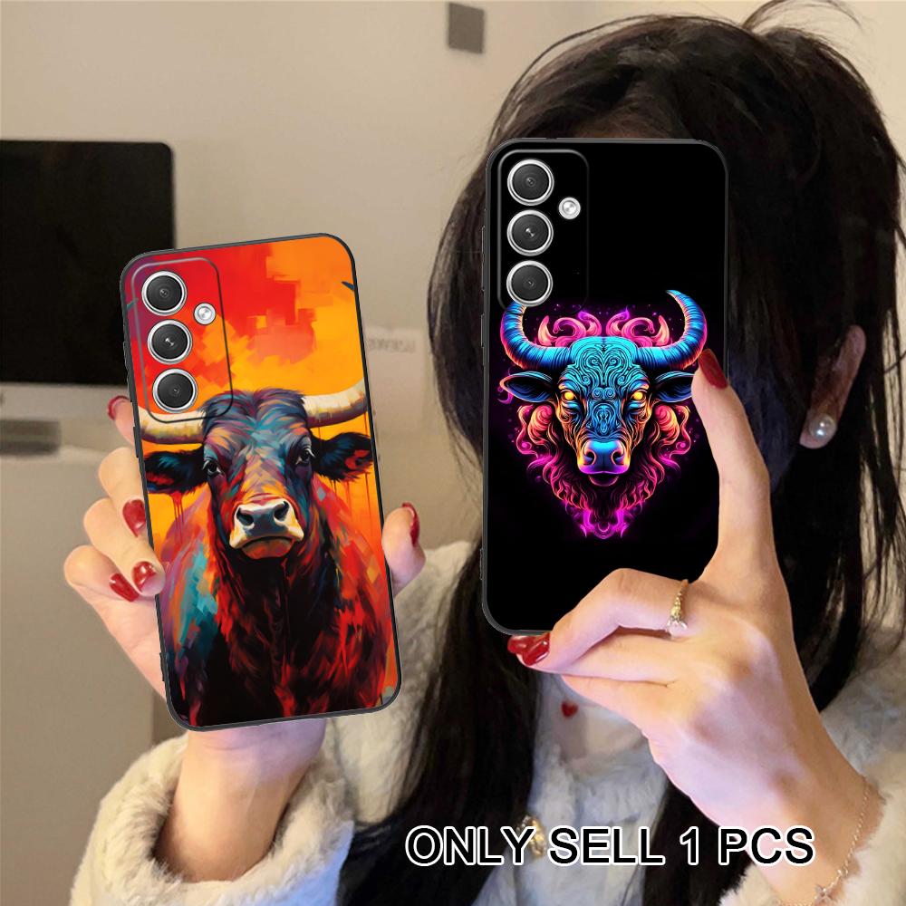 Bull Head Phone Case for Samsung Galaxy S26 S25 S24 S23 S22 S21 S20 Note20 Plus FE Ultra Soft TPU Shockproof Cover