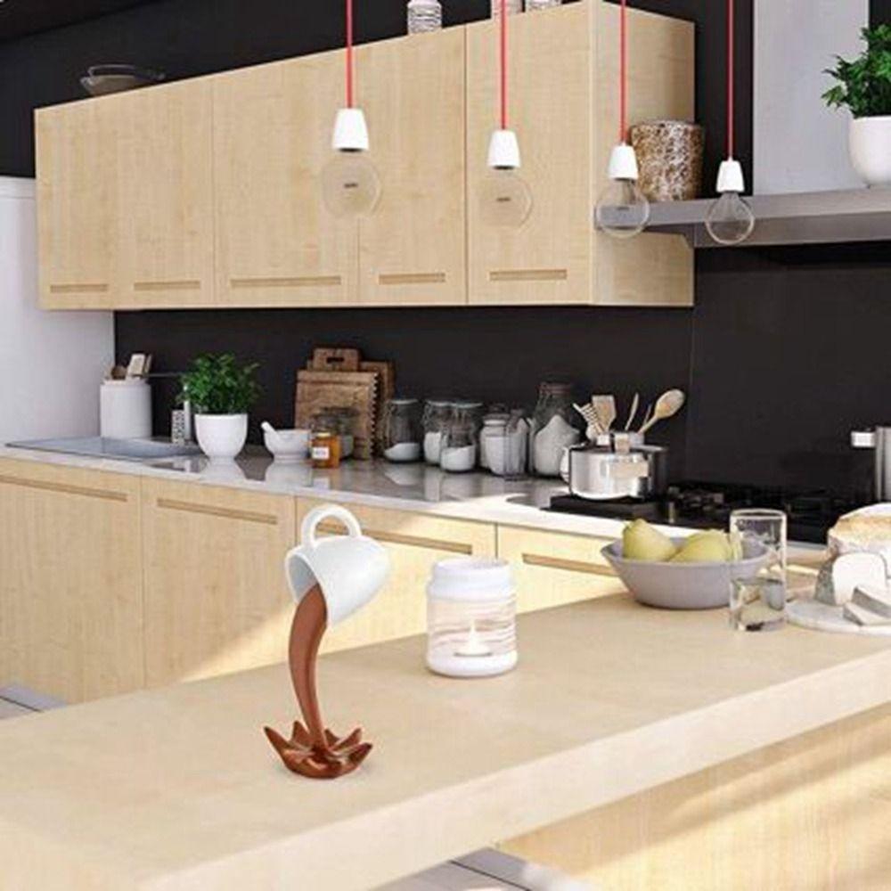3D Floating Spilling Coffee Cup Resin Craft Suspended Cup Sculpture Coffee Cup Ornaments  Kitchen