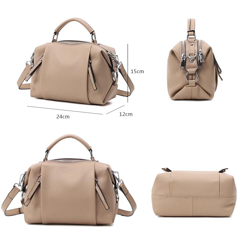 2024 Luxus Damen Tote Handtaschen 100% Echtes Leder Damen Boston Schultertaschen Hohe Qualität Damen Top-Griff Messenger Bags