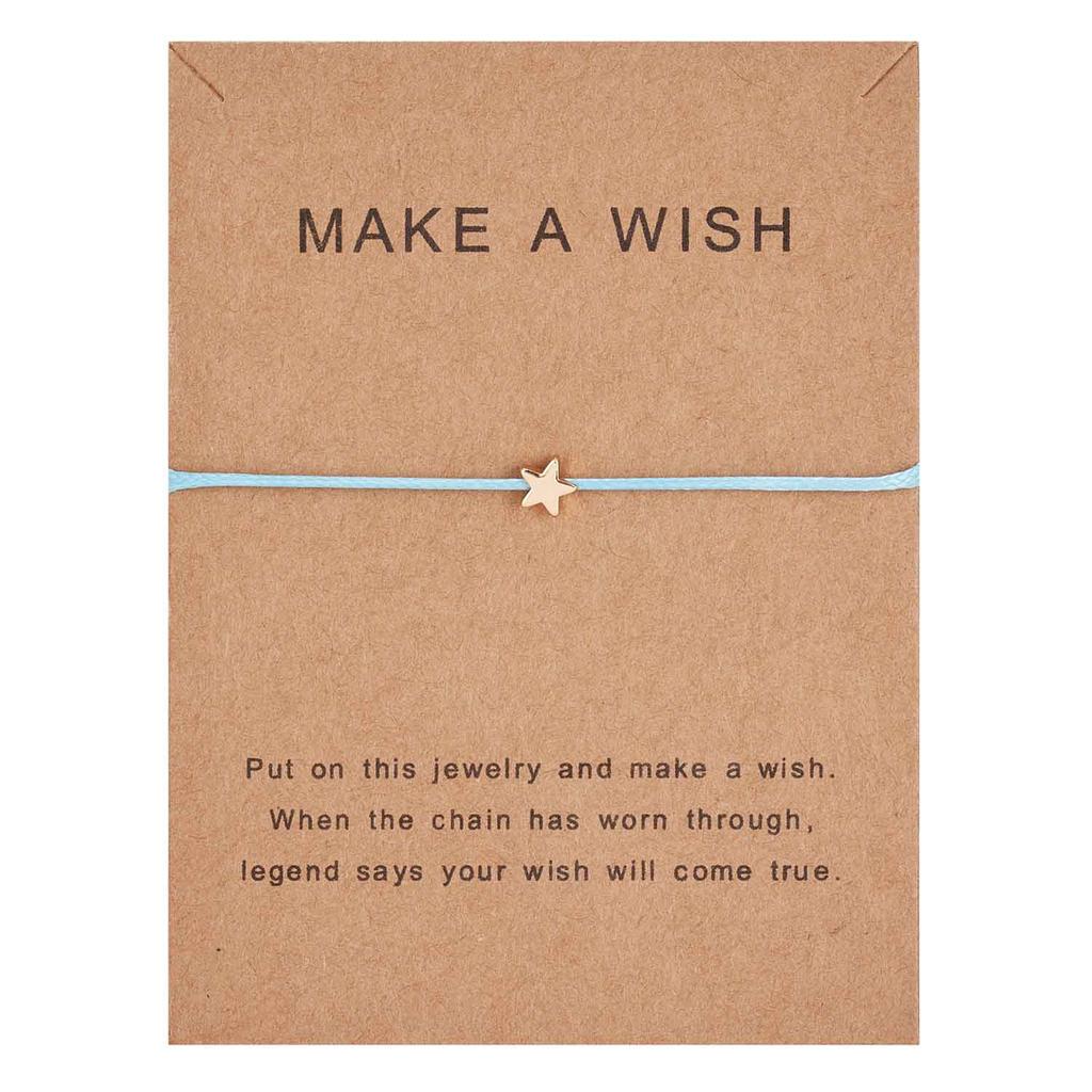 Make a Wish Crown Five-stars Cross Heart Woven Paper Card Bracelet Adjustable Lucky Red String Bracelets Femme Jewelry