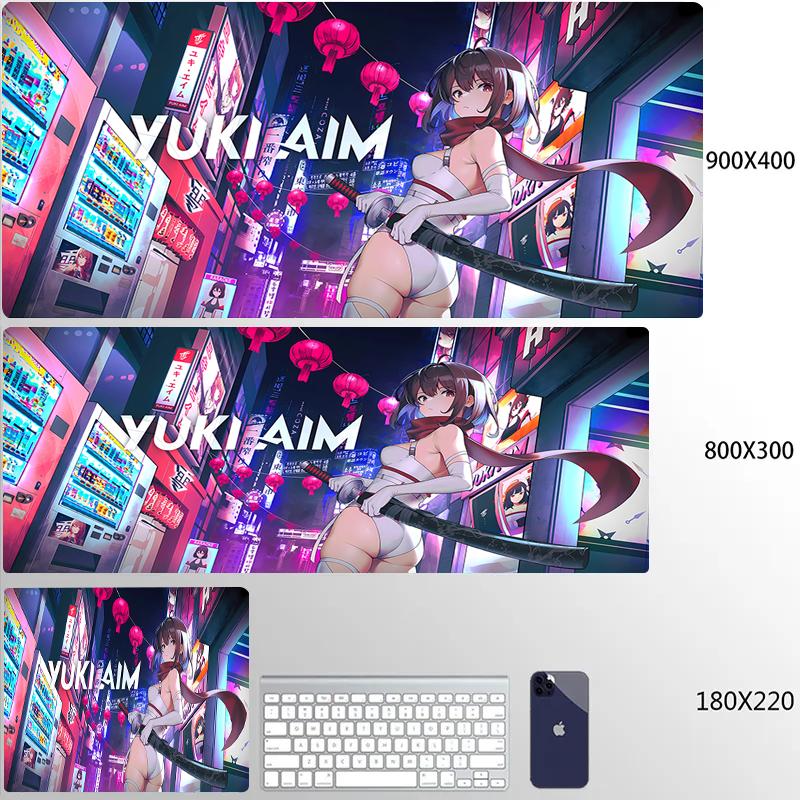 Anime Mauspade Yuki Aim Mauspade HD Druck Großes Gaming-Mauspad Spielzubehör Computertastatur Schreibtischmatte XL Gamer-Mauspad