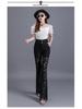 Women's High-Waisted Lace Wide-Leg Pants - Summer Bell Bottom Style