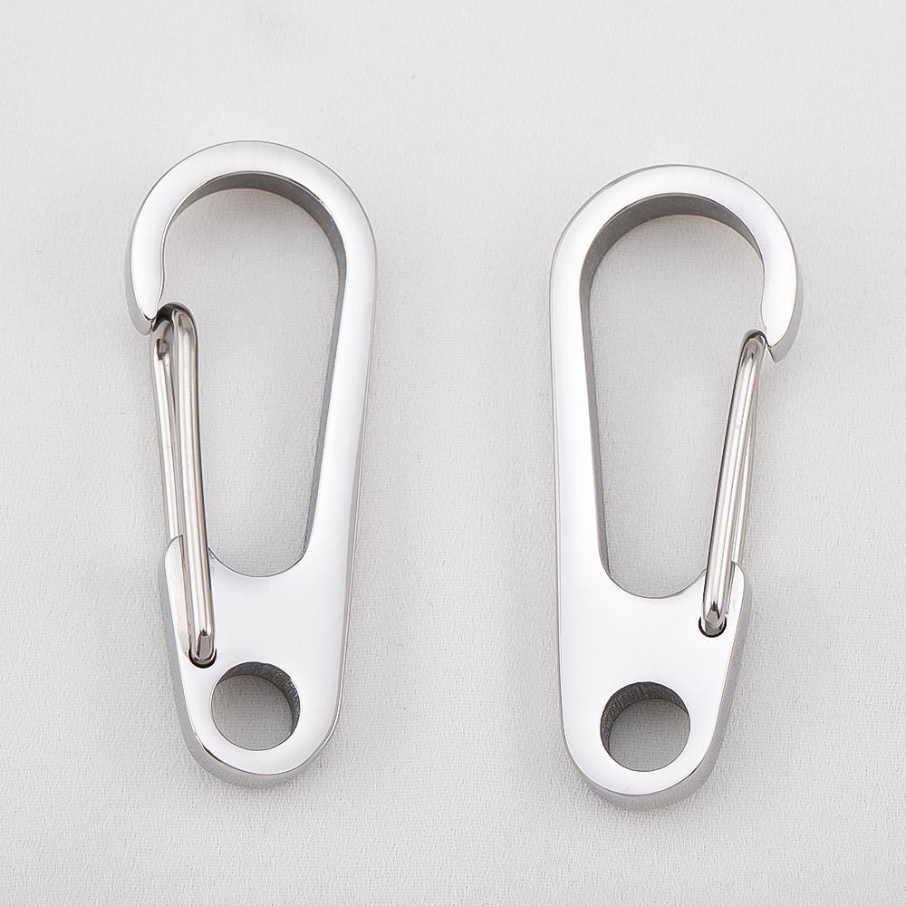 304 Stainless Steel Small Mini Carabiner Clip Spring Snap Hook Keychains for DIY Key Rings Camping Backpack Jewelry Accessories