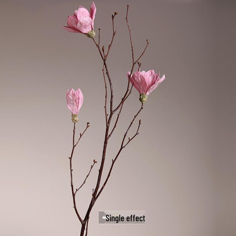 Magnolia Simulation Flower Arrangement: Floor-Standing Dried Branch Bouquet for Bedroom & Living Room Décor
