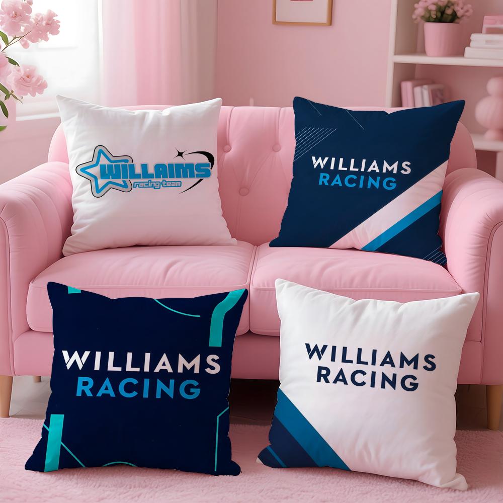 Racing W-Williams Cushion Cover Plush Fabric Soft Double-Sided Printed Invisible Zipper Sofa Pillow Case Home Decor