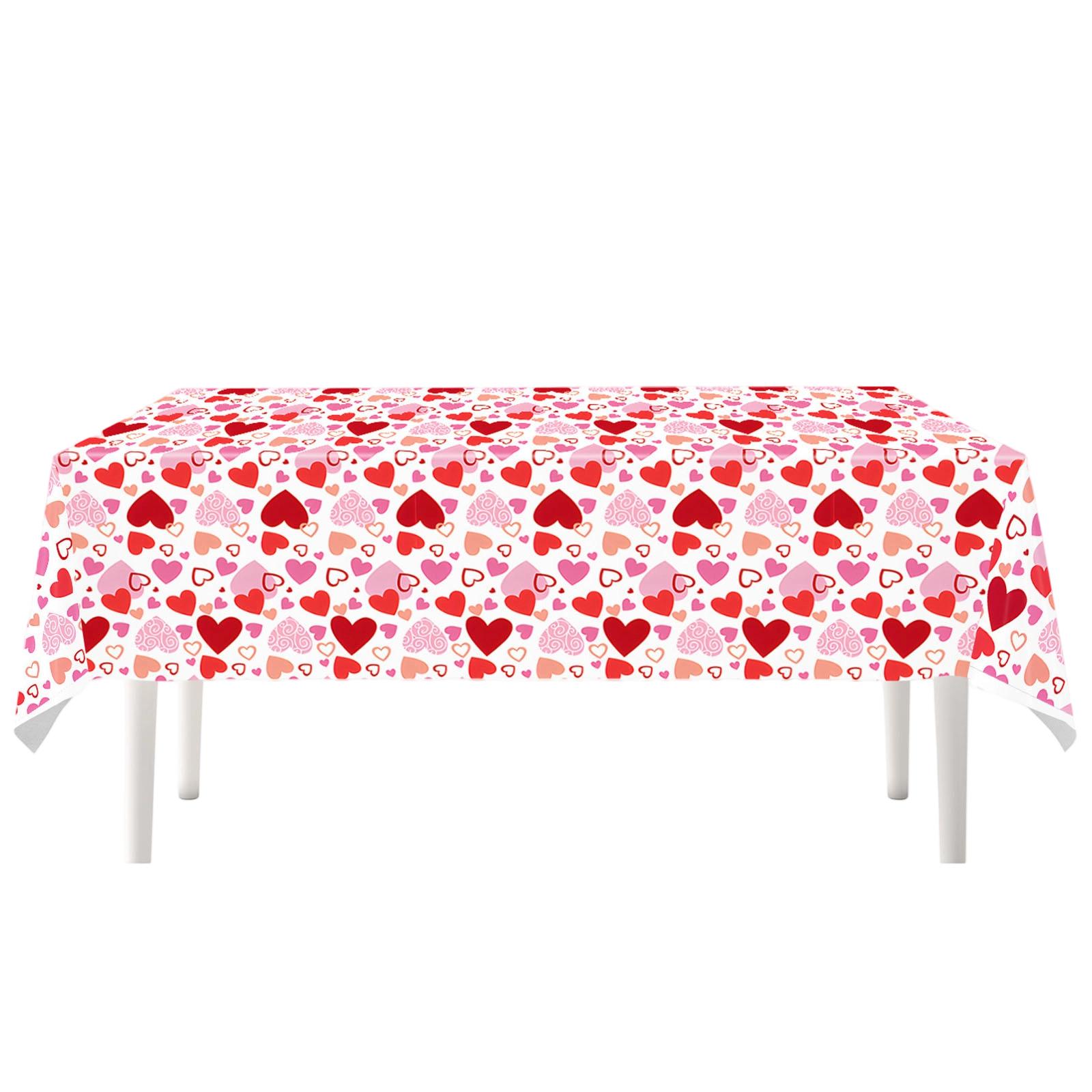 

Одноразовая скатерть для вечеринки в форме сердца на тему Дня святого Валентина. One Size