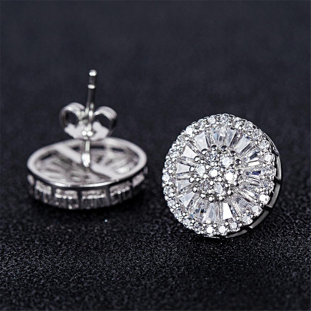 Huitan High Quality Stud Earrings with Brilliant Fireworks Shape CZ Jewelry Engagement Wedding Earrings for Women Girls