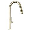 Kitchen Mixer Sink Tap Hot Cold Water Brushed Chrome and Black Stainless Steel 360 Degree Rotation Pull Out Brass Faucet