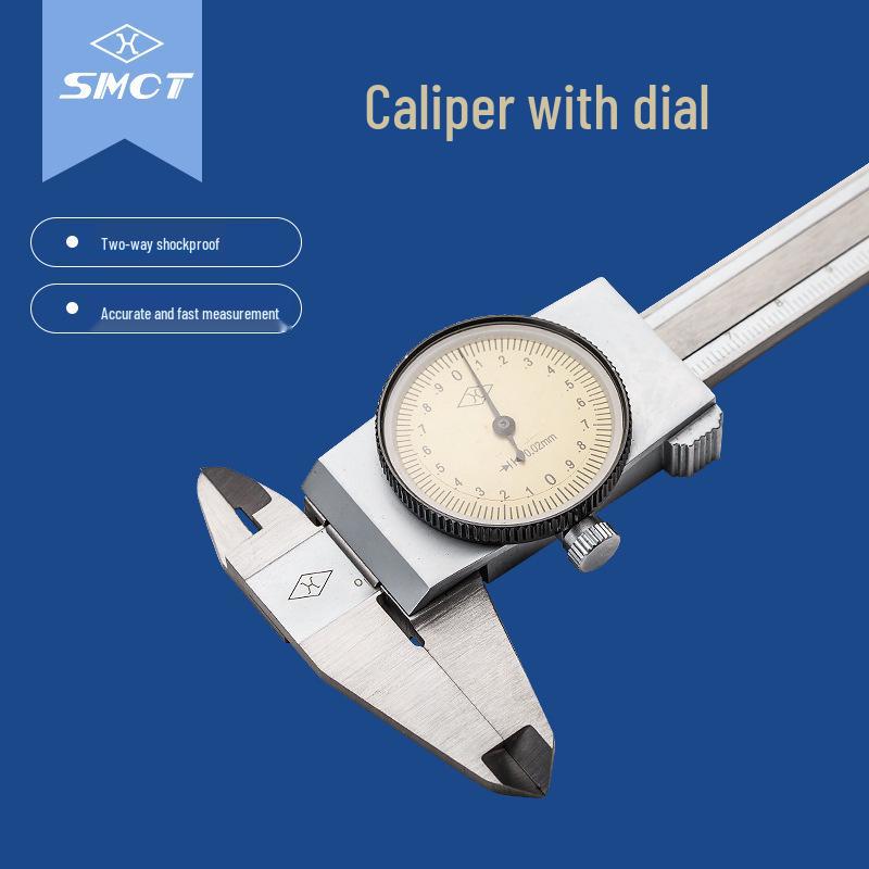 SMCT High-Precision Shockproof Stainless Steel Vernier Caliper, Four-Purpose, 0-200mm, 0.02m Accuracy 0-150mm