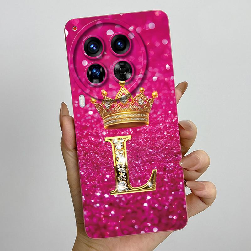 Camon30 Phone Case For Tecno Camon 30 Pro Premier 5G Casing Crown Letters Liquid Silicone Protection Back Cover Anti Slip Funda