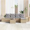 VidaXL Ensemble de Canapés de Jardin 6 pièces avec Coussins Noir Poly Rattan 3347030