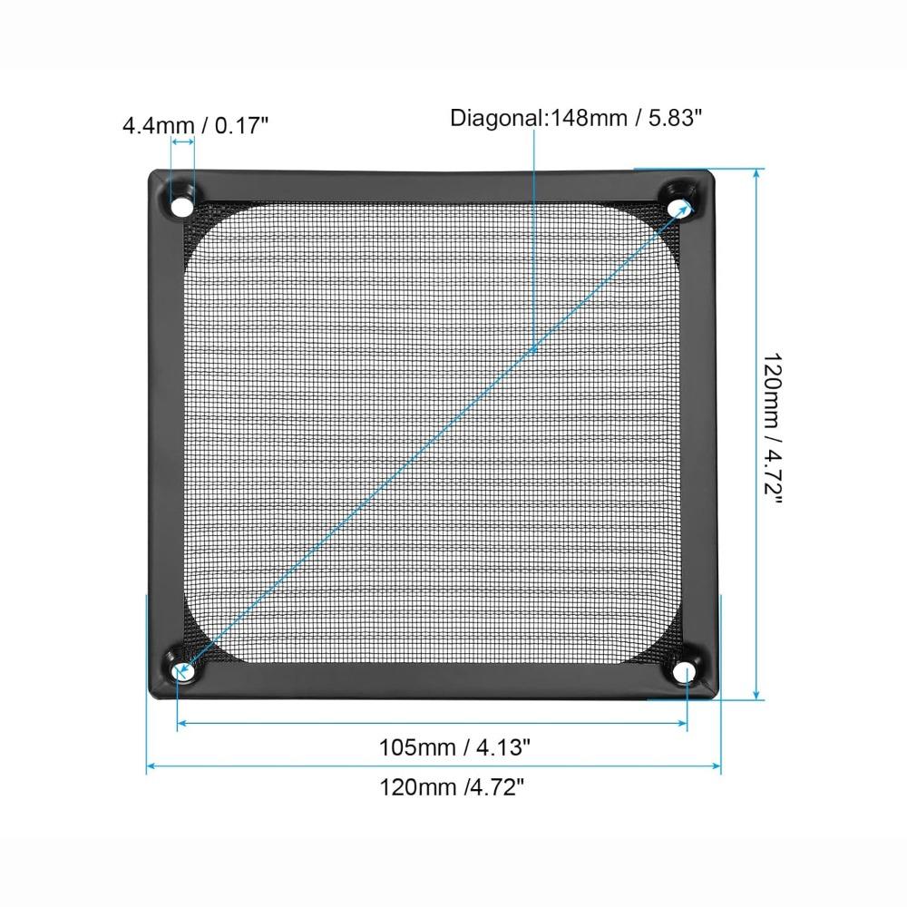 Aluminum Computer Fan Filter Grills Silver Black Axial Flow Fan Mesh Dust Cover  Computer Cooling