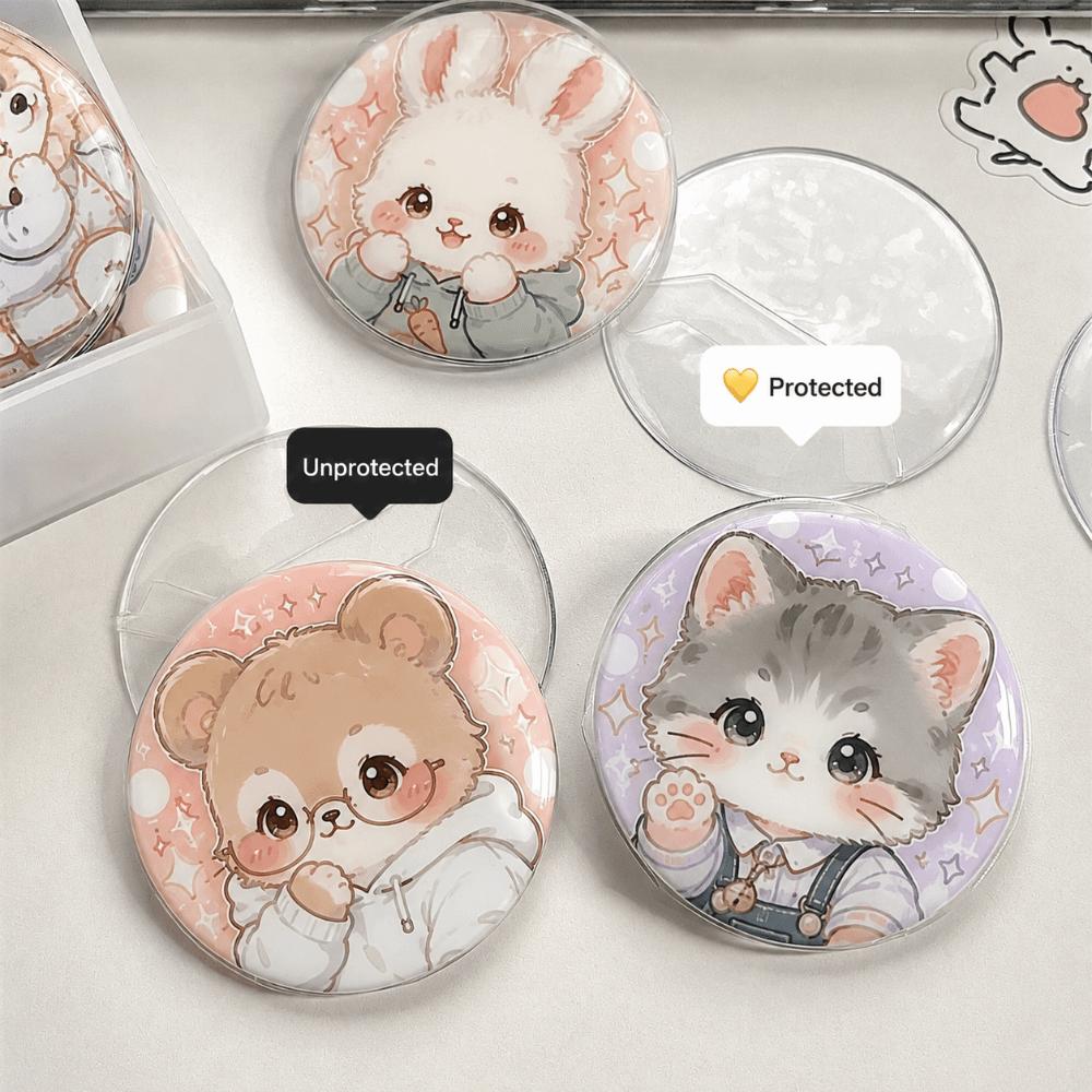 30PCS 63/70/83mm Anime Badge Sleeve High-Protection Badge Display Cover Anime Badges