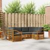 Corner Sofa Set with Cushions 6 pcs Natural and Anthracite