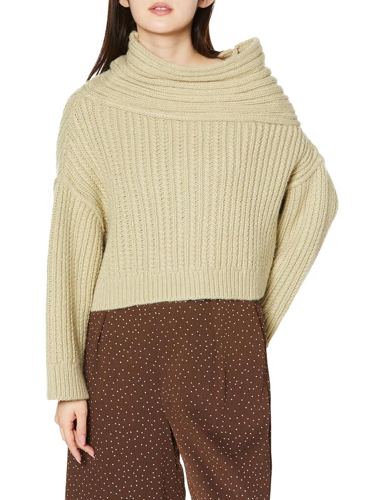 Snidel Asymmetrical Cable Knit Top SWNT205051 MNT Free Size Regular R Women's